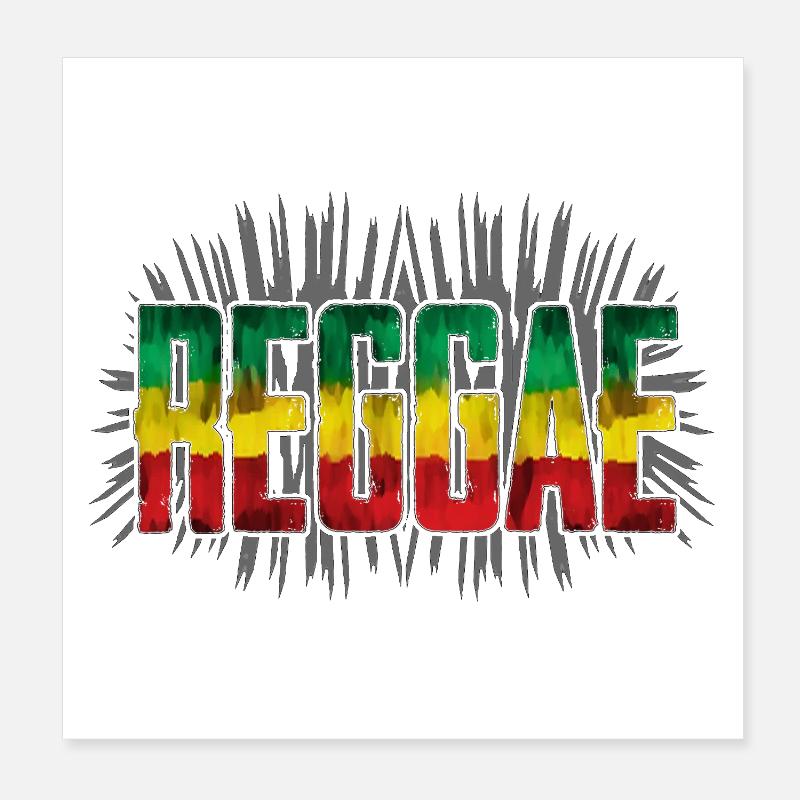 Reggae Symbol Design - Poster 20x20 cm - Weiß