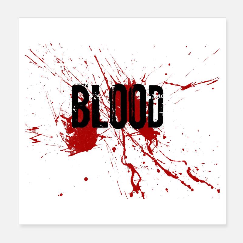 Bloody Splatter Lettering Poster 8" x 8" (20x20 cm)