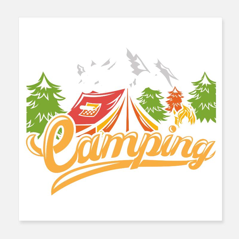 Camping Poster 20x20 cm
