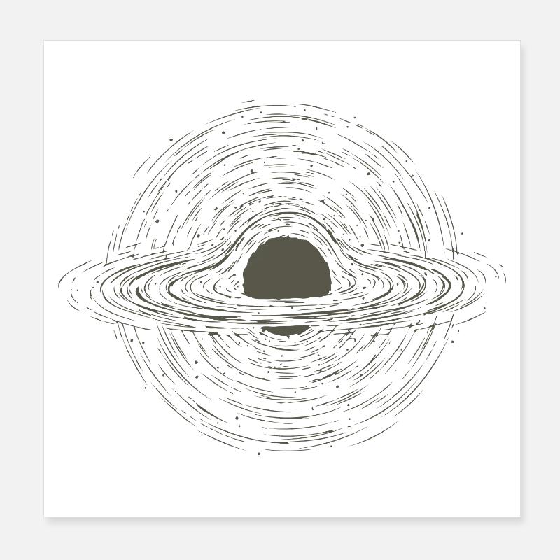 Schwarzes Loch Trichter im Universum Poster 20x20 cm