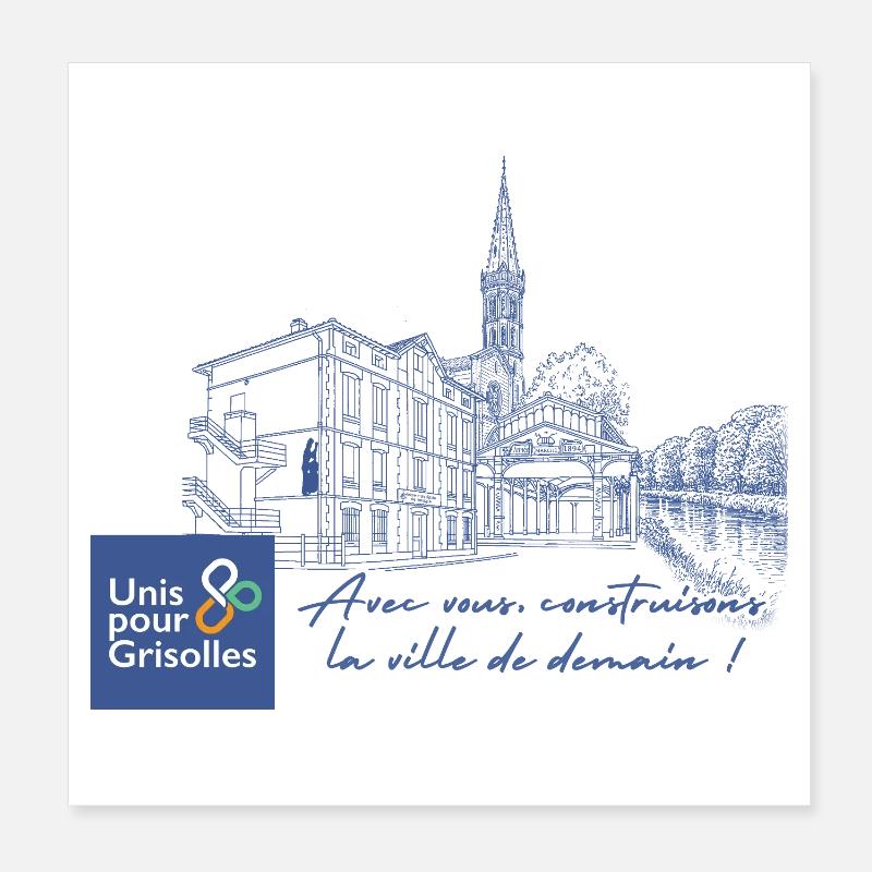 tshirt_unispourgrisolles Poster 20 x 20 cm