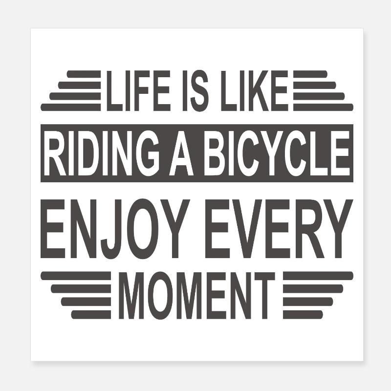 La vie, c’est comme le vélo Poster 20 x 20 cm