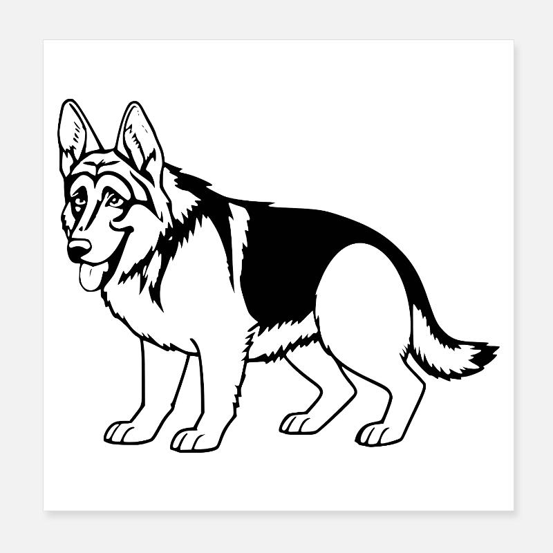 Schäferhund Hund Poster 20x20 cm