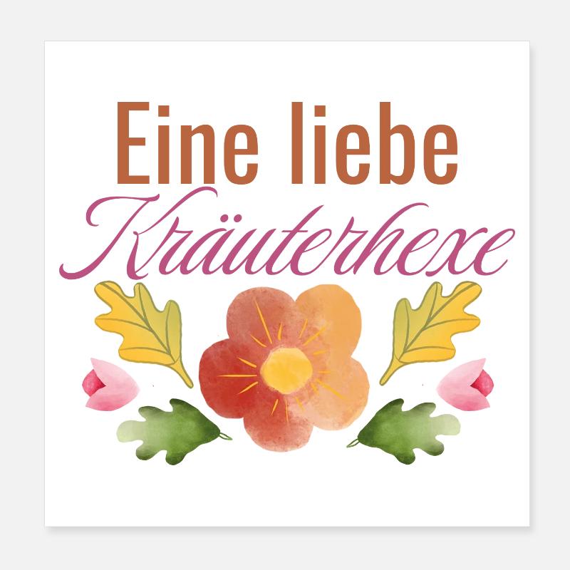 Conception d’herbes enchanteresse - Poster 20 x 20 cm - blanc