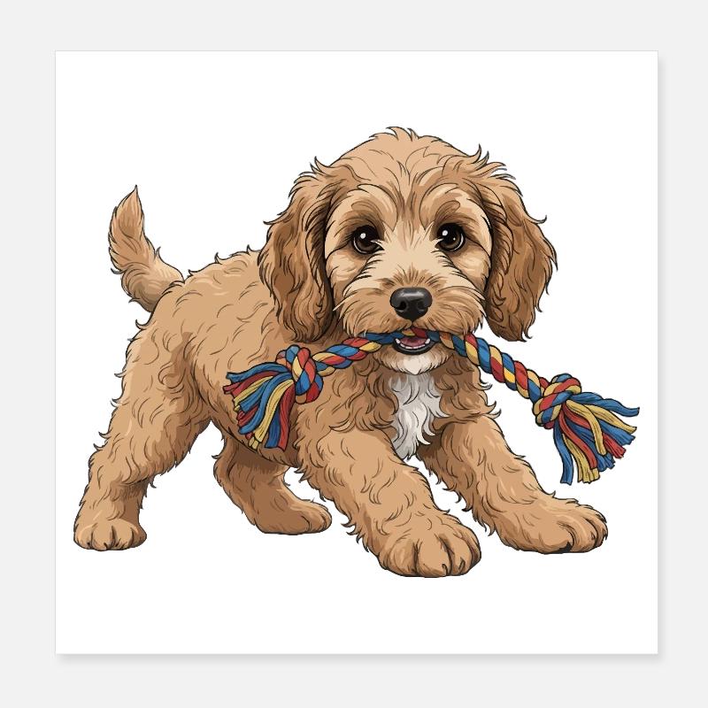 Cockapoo puppy Poster 8" x 8" (20x20 cm)