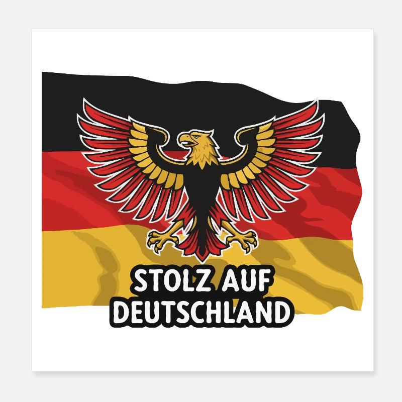 Stolz auf Deutschland mit Flagge Poster 20x20 cm
