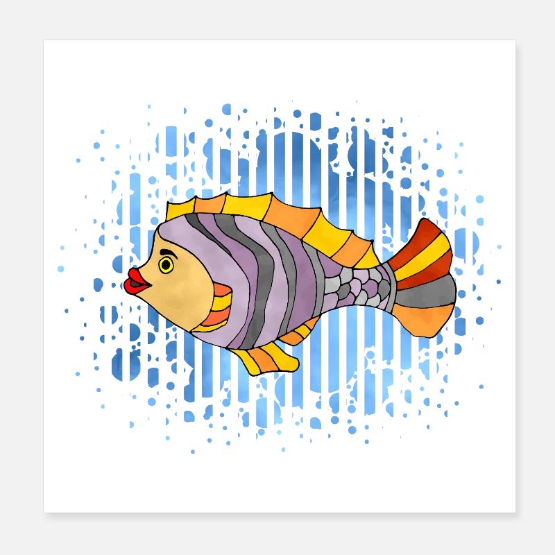 fish Poster 8" x 8" (20x20 cm)