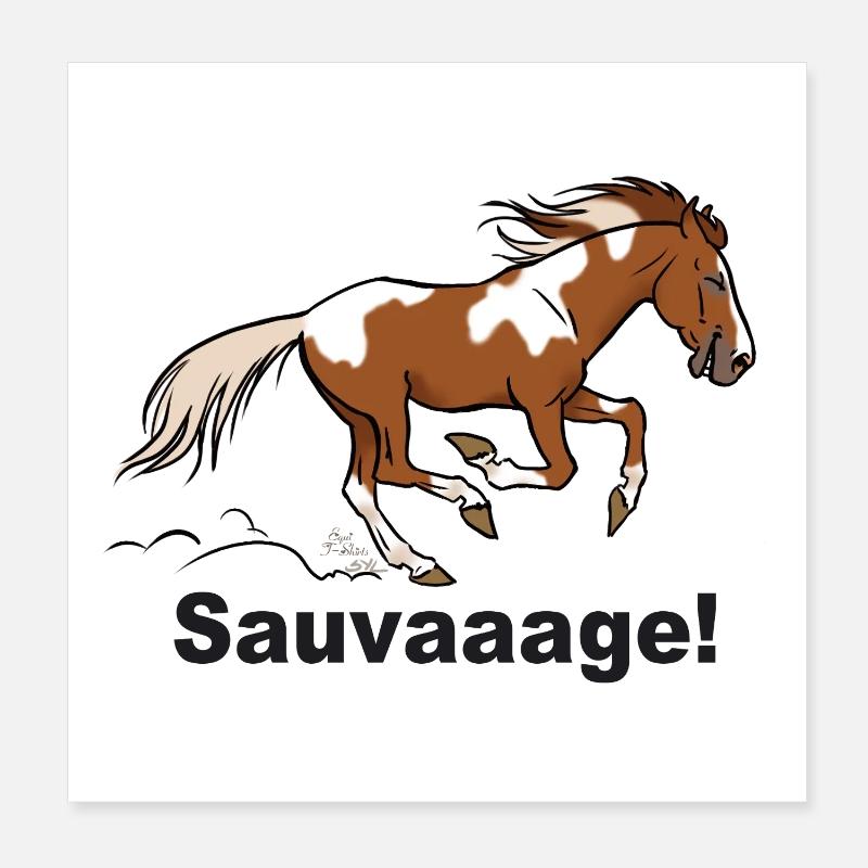 Magpie Wild Horse (for light textiles) Poster 8" x 8" (20x20 cm)