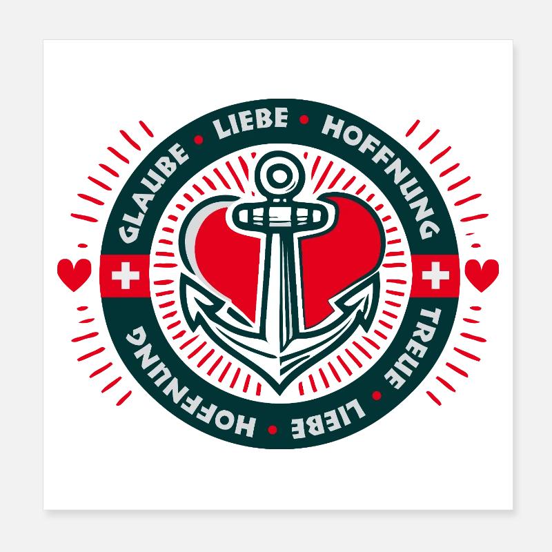 Glaube Liebe Hoffnung Poster 20x20 cm