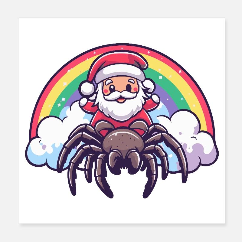 Tarentule Père Noël Poster 20 x 20 cm