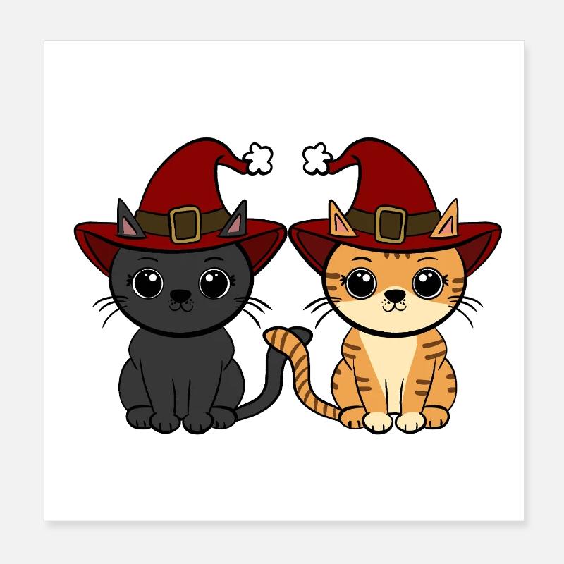 Cats Christmas Poster 8" x 8" (20x20 cm)