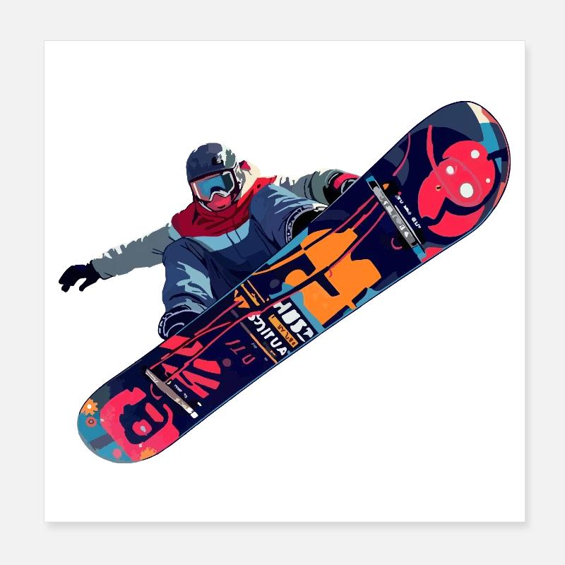 planche à neige Poster 20 x 20 cm