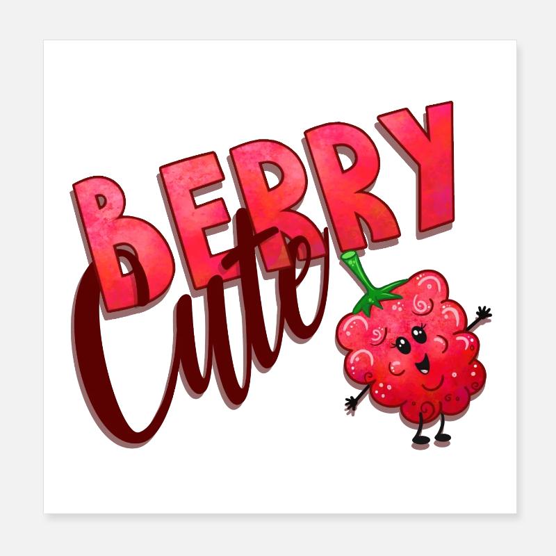 Berry Cute Himbeere Poster 20x20 cm