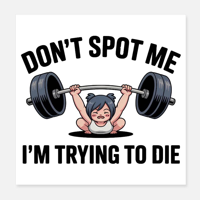 Ne me repère pas, j’essaie de mourir - Chat de gym drôle Poster 20 x 20 cm