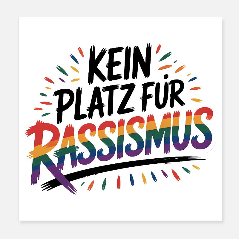 Pas de place pour le racisme - Logo Cool Pride Poster 20 x 20 cm