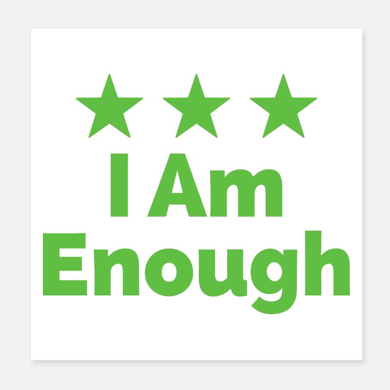 I Am Enough Ich bin genug Statement Poster 20x20 cm