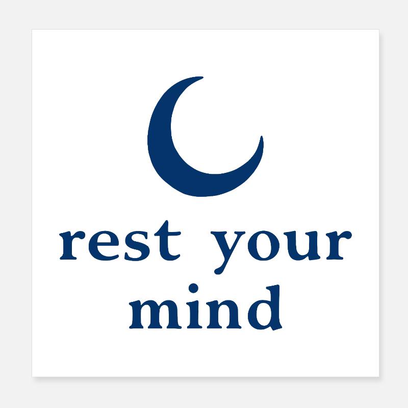Rest Your Mind Mond Achtsamkeit Statement Poster 20 x 20 cm