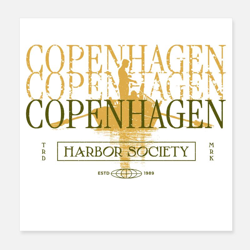 Logo vintage du port de Copenhague Poster 20 x 20 cm