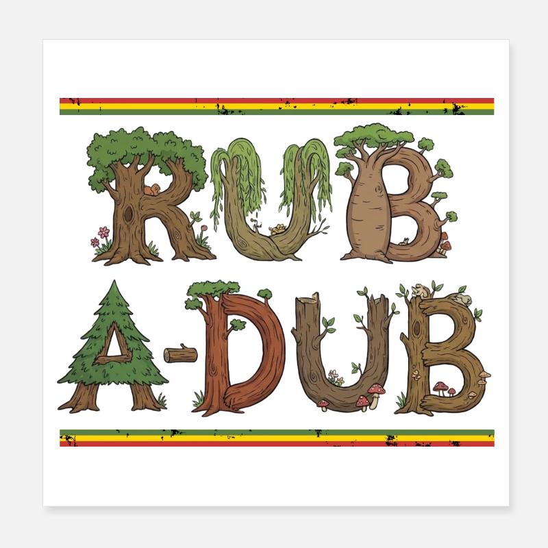 Forêt du Dub Reggae Poster 20 x 20 cm