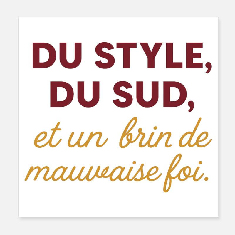 Stil, südlich und ein bisschen böse Absicht. Poster 20x20 cm