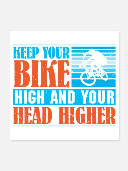 VTT VTT Vélo de Parole Descendance VTT - Poster 20 x 20 cm - blanc - Devant