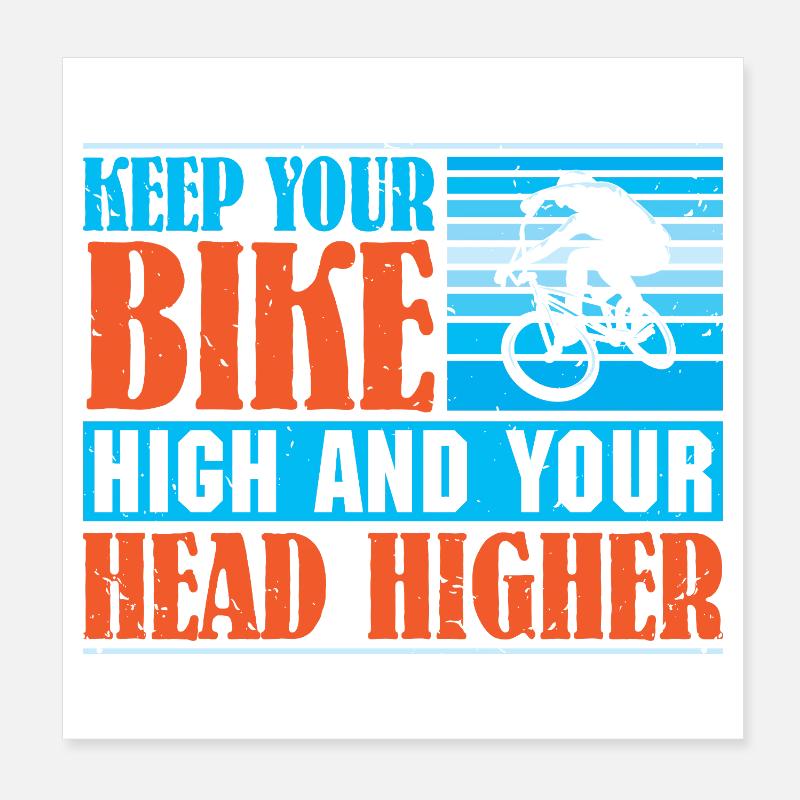 VTT VTT Vélo de Parole Descendance VTT Poster 20 x 20 cm