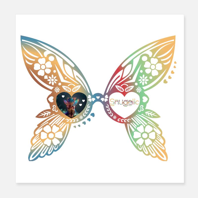 Feenbrille mit frecher Fee Poster 20x20 cm