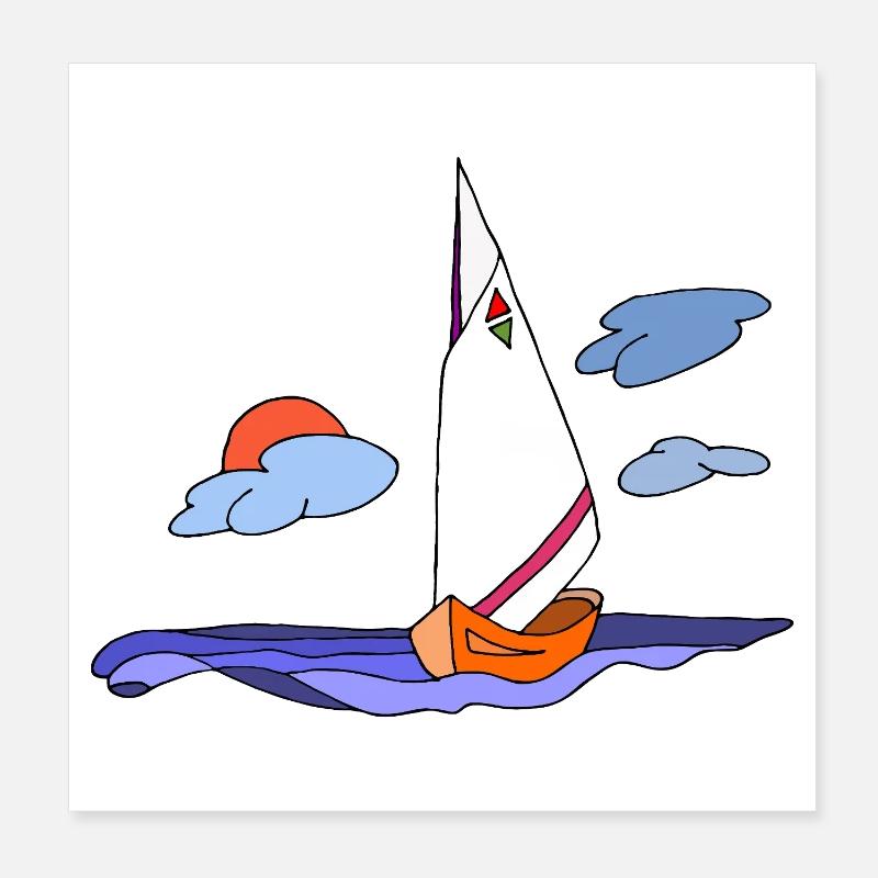 Segelboot Poster 20x20 cm
