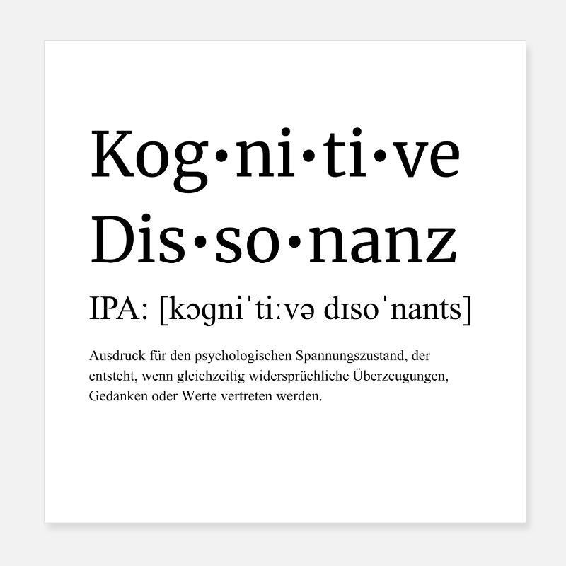 Dissonance cognitive Poster 20 x 20 cm