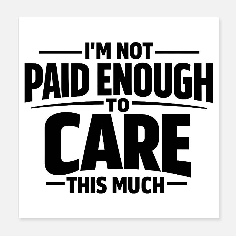 I don't care middle finger statement Poster 8" x 8" (20x20 cm)