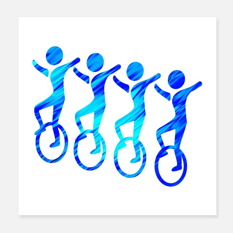 4er monocycle | Style libre monocycle Poster 20 x 20 cm