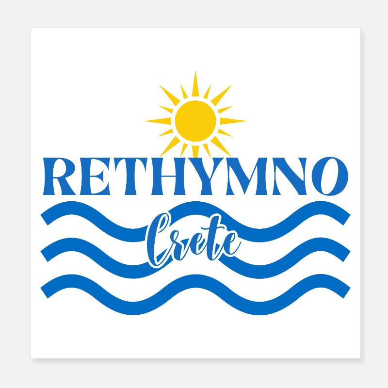 Logo du soleil de Crète à Rethymno Poster 20 x 20 cm