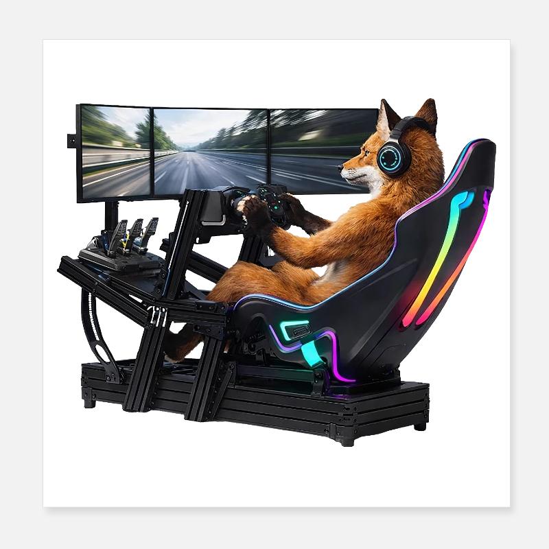 Fuchs Sim Racing Poster 20 x 20 cm