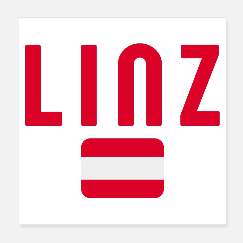 Drapeau de Linz Autriche Poster 20 x 20 cm