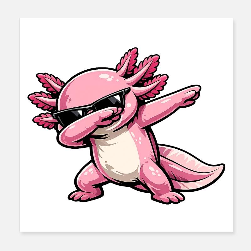 Axlotl en dabing Poster 20 x 20 cm