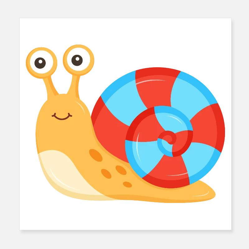 Drôle de bébé escargot Poster 20 x 20 cm