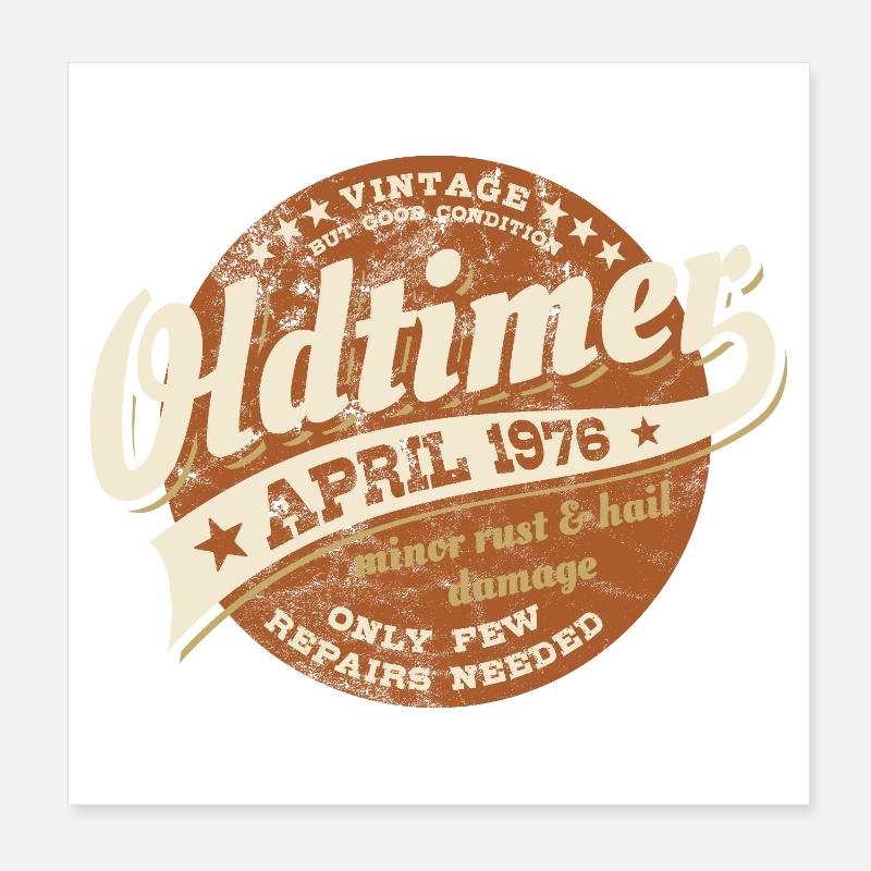 Oldtimer April 1976 - Geburtstag - Geschenk Poster 20x20 cm