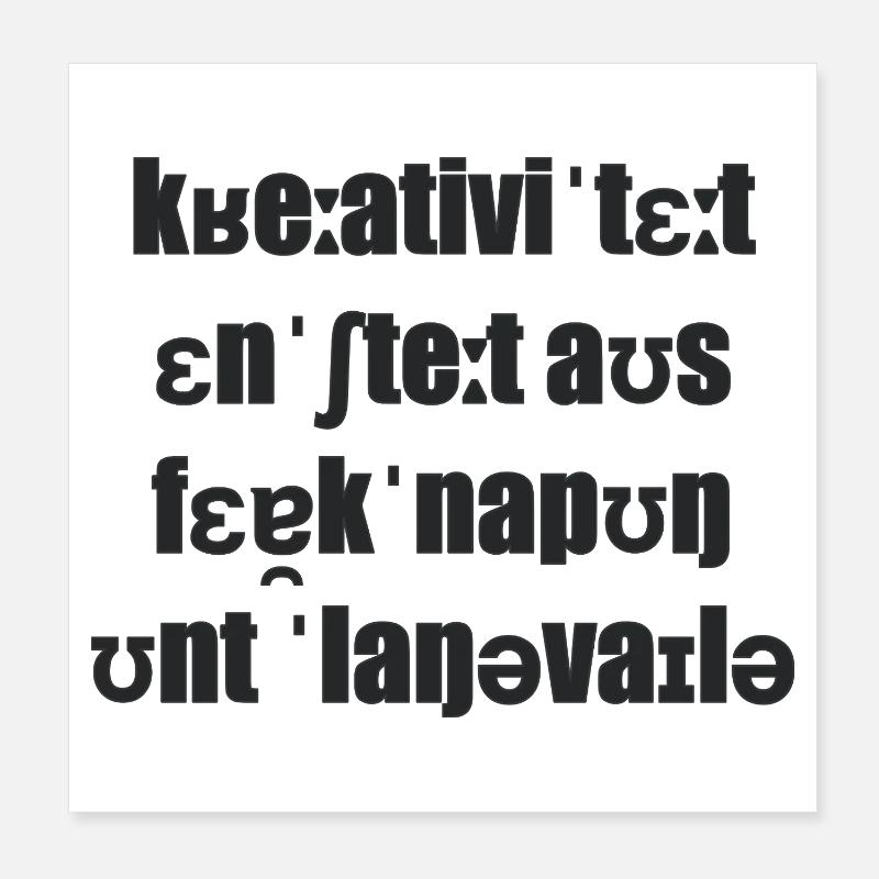 Creativity arises from scarcity and boredom - Poster 8" x 8" (20x20 cm) - white