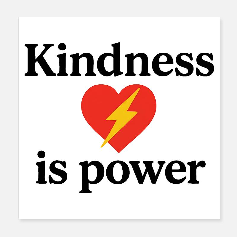 Güte ist Power: Herz mit Blitz Poster 20x20 cm
