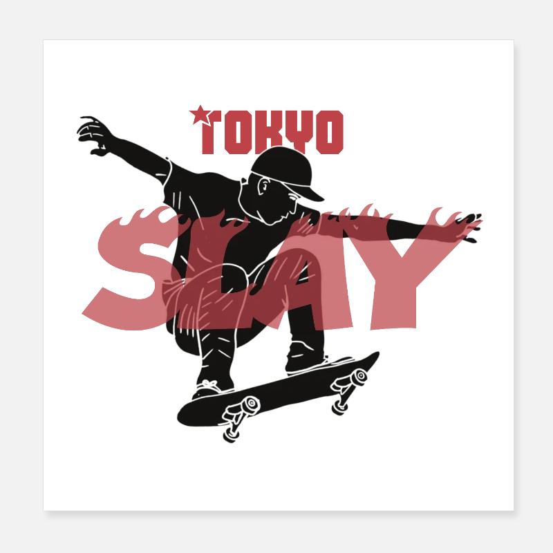 Conception de skateboard Tokyo Slay Poster 20 x 20 cm