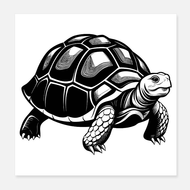 Tortoise Poster 8" x 8" (20x20 cm)