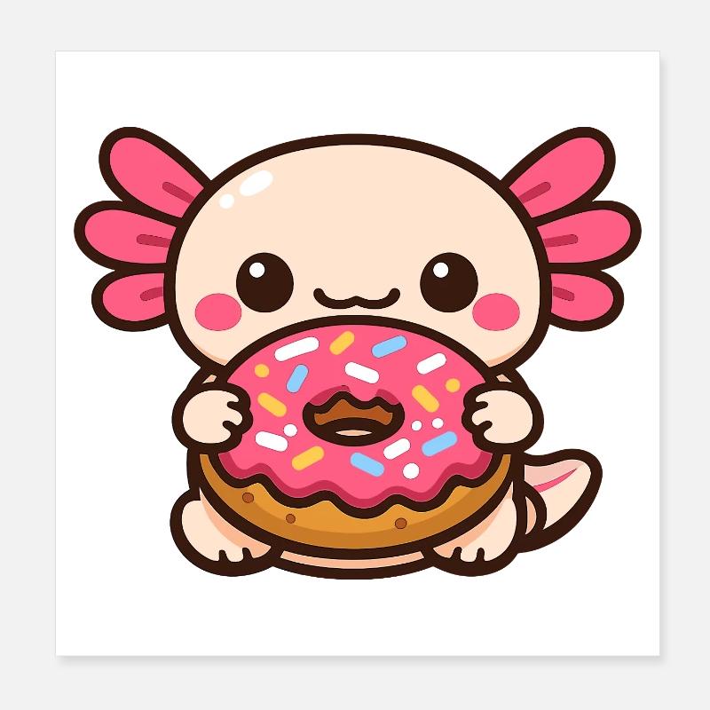 Kawaii Donut Buddy avec glaçage Poster 20 x 20 cm