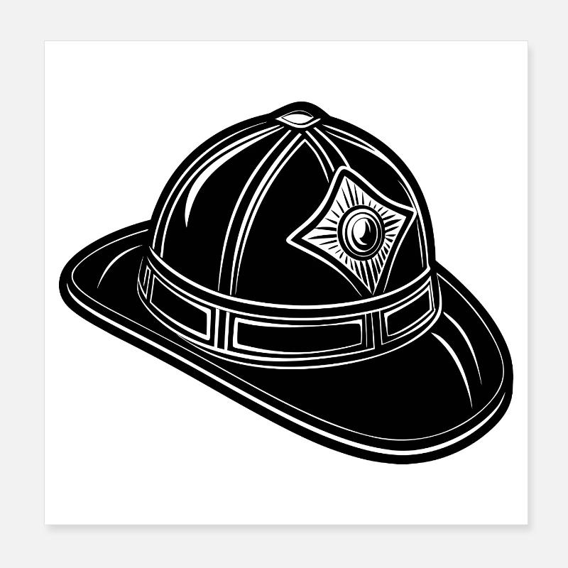 Fireman hat Poster 8" x 8" (20x20 cm)