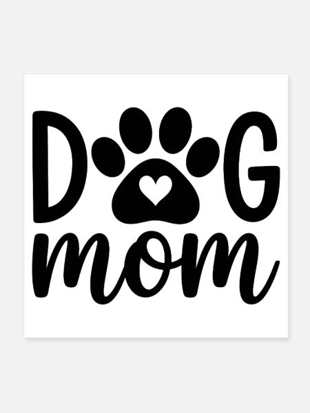 Maman chien - Poster 20 x 20 cm - blanc - Devant