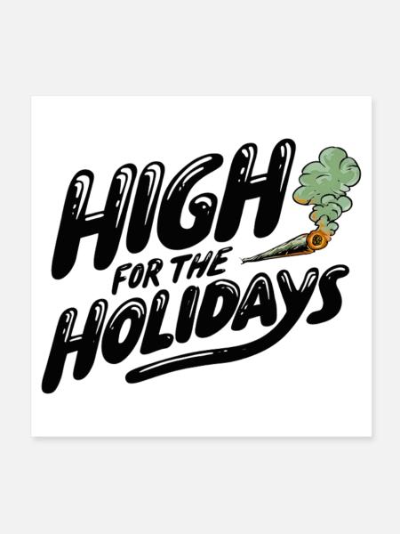 High für die Feiertage - Poster 20x20 cm - Weiß - Vorne