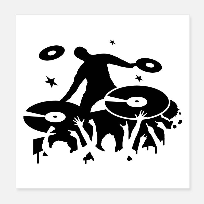 DJ makes Party Poster 8" x 8" (20x20 cm)