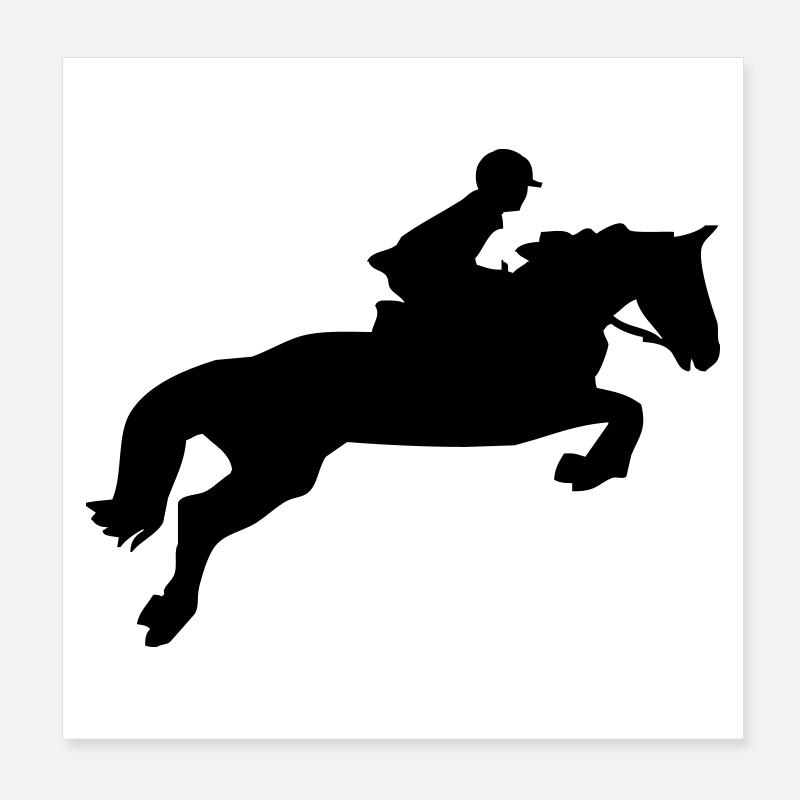 Un cheval sautant Poster 20 x 20 cm