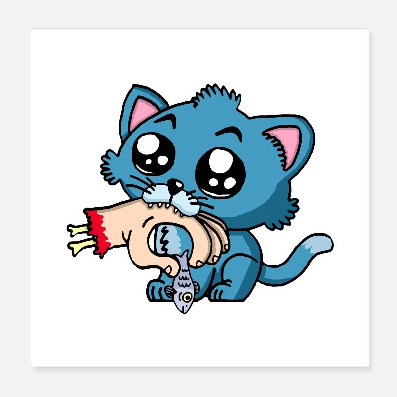 Chaton qui a faim Poster 20 x 20 cm