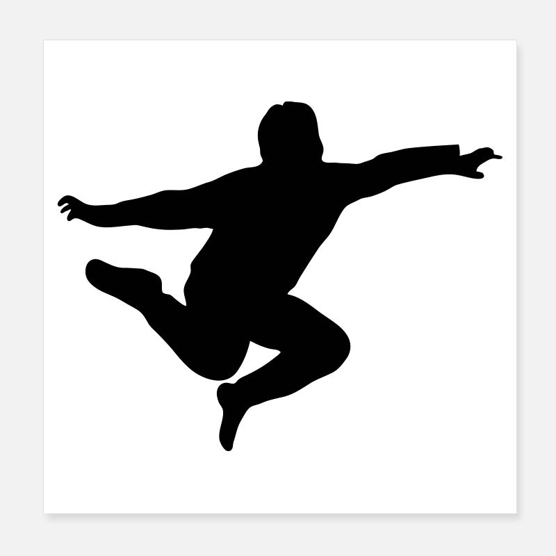 springender junge Poster 20x20 cm