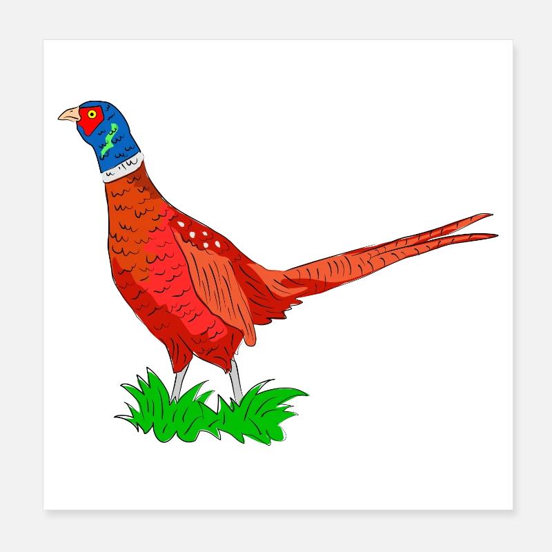 Colored Pheasant Adventure Graphic Poster 8" x 8" (20x20 cm)
